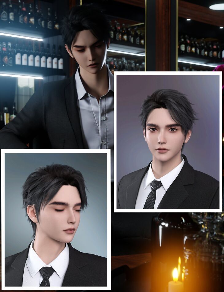 noki caelun hd noki zephyr flow hair for genesis 9 - 3D model for printing | AssetsFree.com