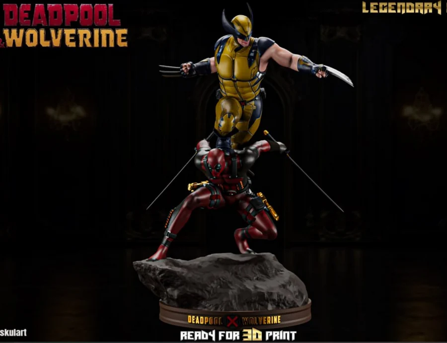 nuskul art – 2023-12 – deadpool and wolverine couple figure – STL 3D Print Model | AssetsFree.com nuskul art – 2023-12 – deadpool and wolverine couple figure - 3D model for printing | AssetsFree.com