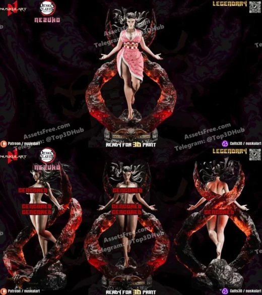 nuskulart-nezuko kamado – demon slayer – nsfw - 3D model for printing | AssetsFree.com