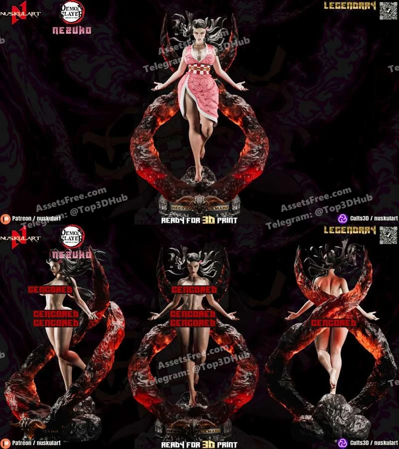 nuskulart-nezuko kamado – demon slayer – nsfw - 3D model for printing | AssetsFree.com