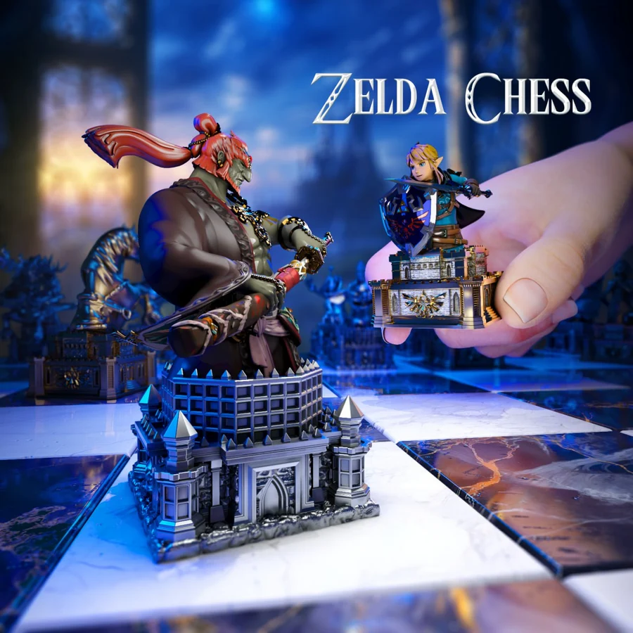 oniric armory – legend of zelda – chess set – STL 3D Print Model | AssetsFree.com oniric armory – legend of zelda – chess set - 3D model for printing | AssetsFree.com