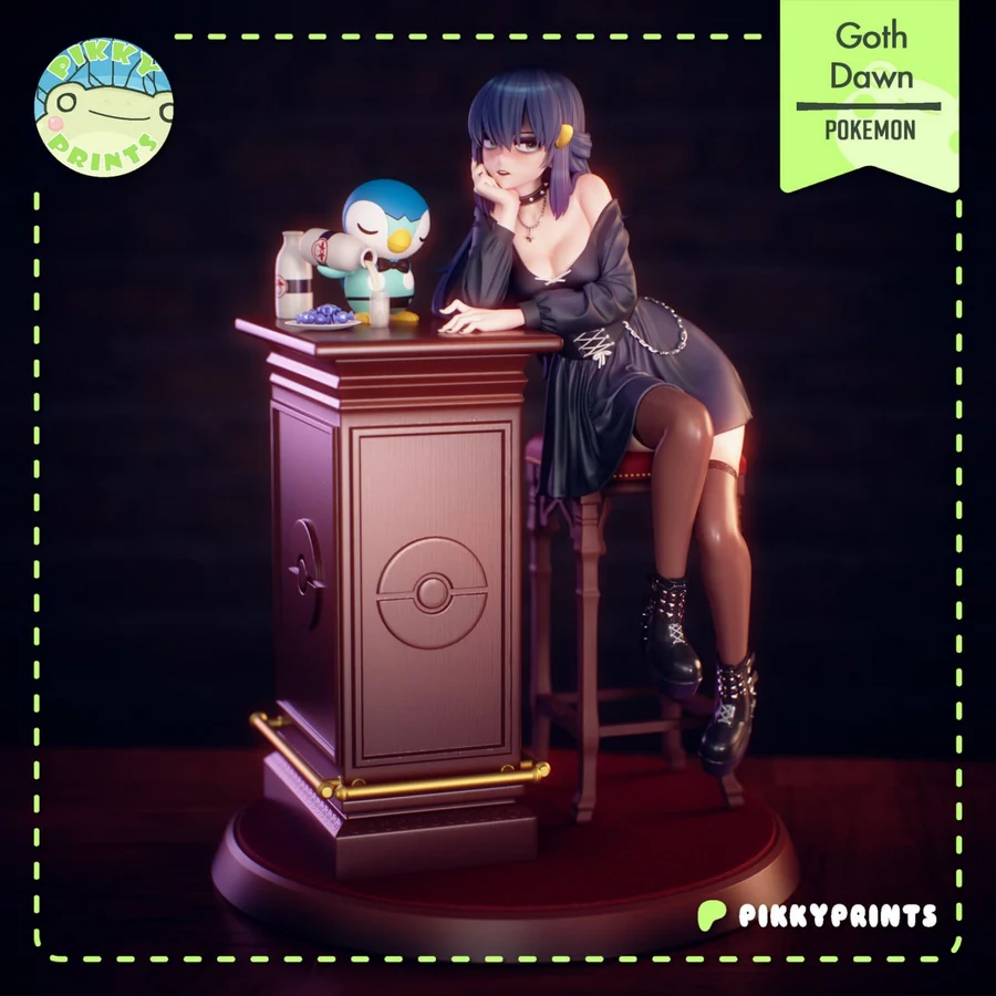 pikky prints – pokemon – dawn goth – STL 3D Print Model | AssetsFree.com pikky prints – pokemon – dawn goth - 3D model for printing | AssetsFree.com