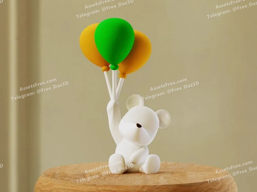 polar bear balloons - 3D model for printing | AssetsFree.com