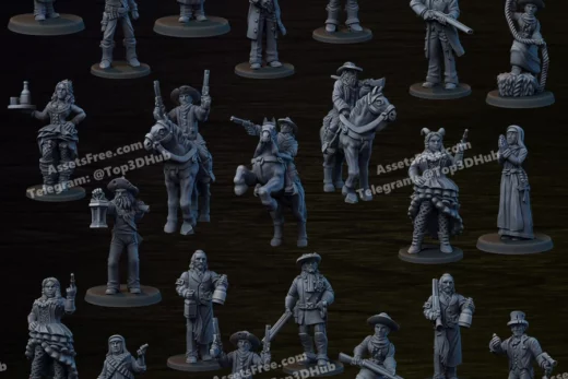 polly grimm – western theme - 3D model for printing | AssetsFree.com