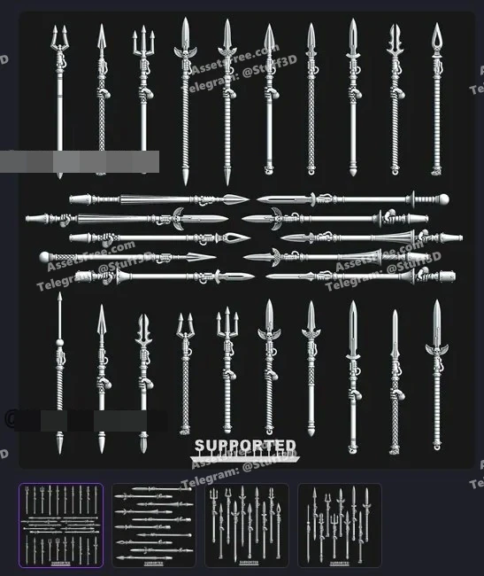 power spears n lances1 – STL 3D Print Model | AssetsFree.com power spears n lances1 - 3D model for printing | AssetsFree.com