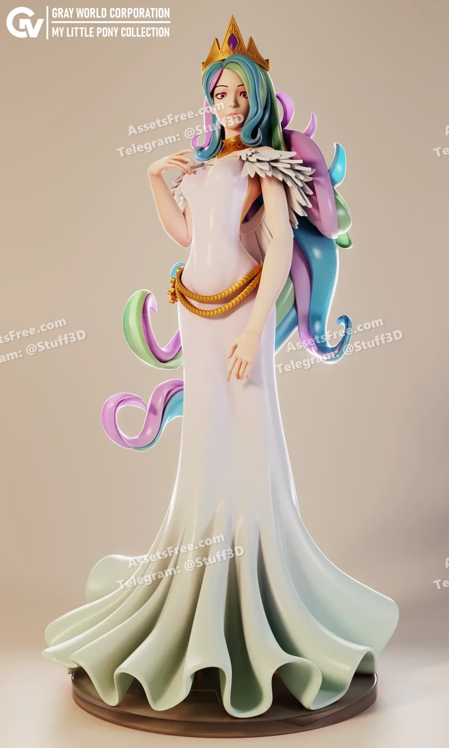princess celestia my little pony r – gray world corporation - 3D model for printing | AssetsFree.com