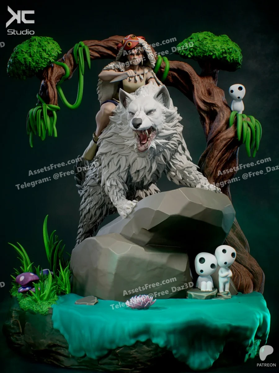 princess mononoke – STL 3D Print Model | AssetsFree.com princess mononoke - 3D model for printing | AssetsFree.com