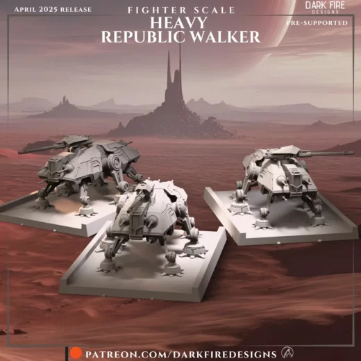republic heavy walker – fighter scale - 3D model for printing | AssetsFree.com
