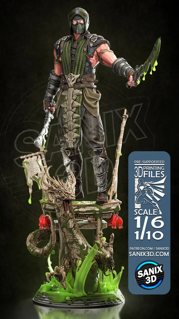 “3D Model Download: Reptile Character from Mortal Kombat”