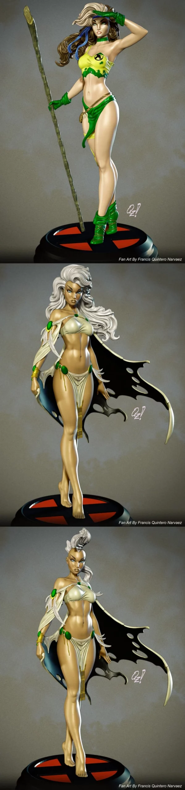 savage land rogue and storm - 3D model for printing | AssetsFree.com
