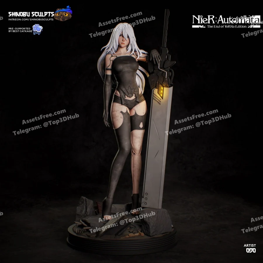 shinobu sculpts – nier – a2 - 3D model for printing | AssetsFree.com