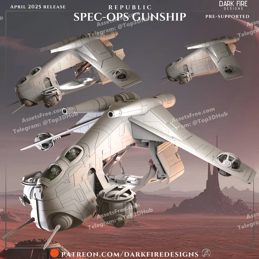 spec-ops gunship – group - 3D model for printing | AssetsFree.com