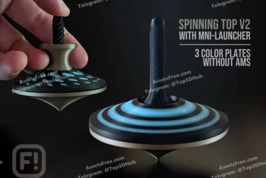 spinningtop-vortexlauncherv2-spots_stls - 3D model for printing | AssetsFree.com