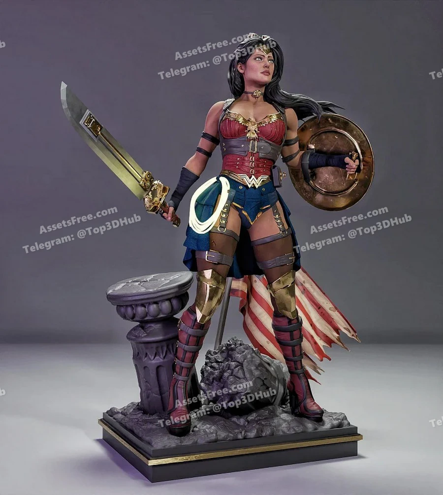 steampunk wonder woman - 3D model for printing | AssetsFree.com