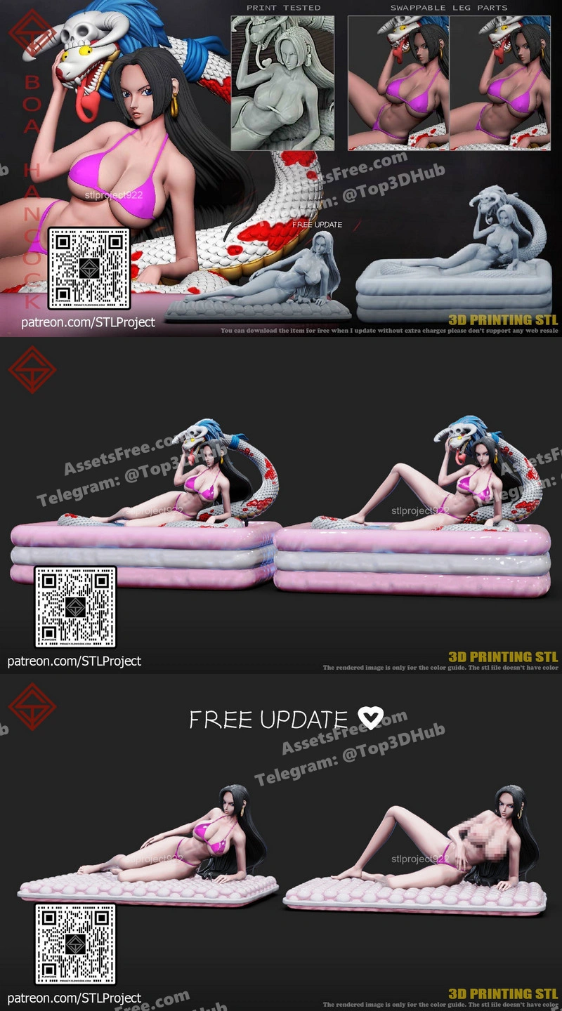 stl project boa reclining - 3D model for printing | AssetsFree.com