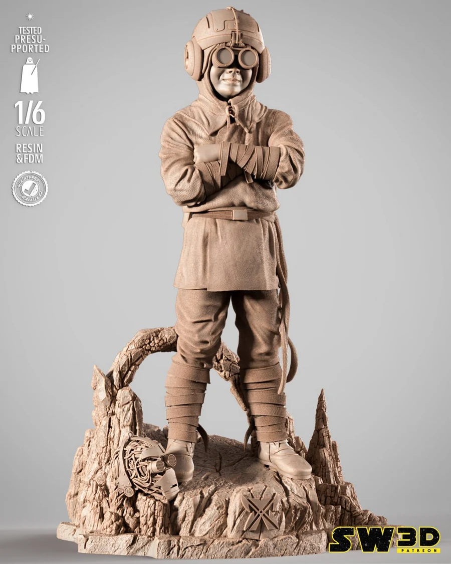 sw3d – anakin kid sculpture - 3D model for printing | AssetsFree.com