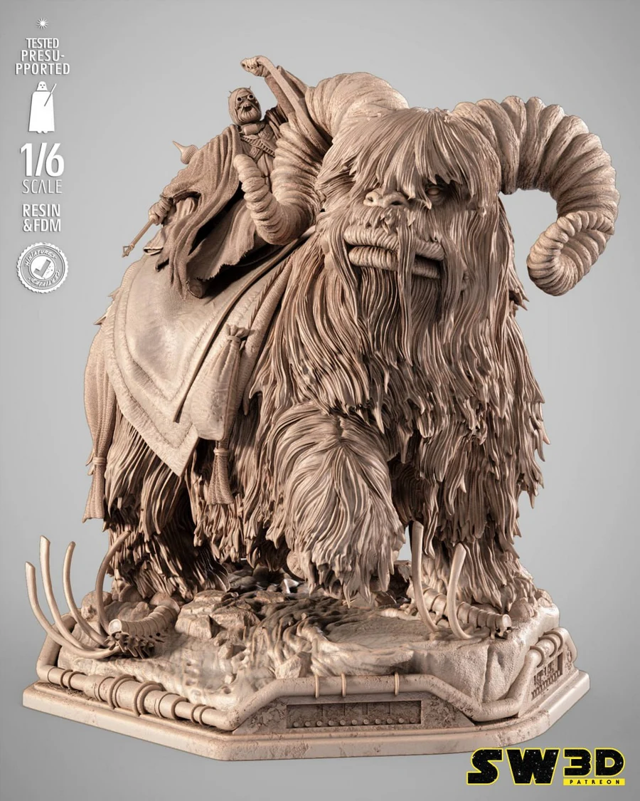 sw3d – bantha sculpture - 3D model for printing | AssetsFree.com