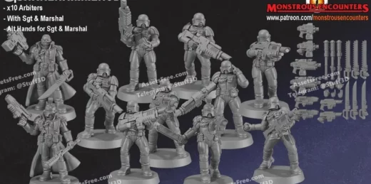 tb imperial arbiters set 1 28mm supported - 3D model for printing | AssetsFree.com