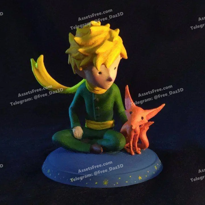 the-little-prince-and-the-fox - 3D model for printing | AssetsFree.com
