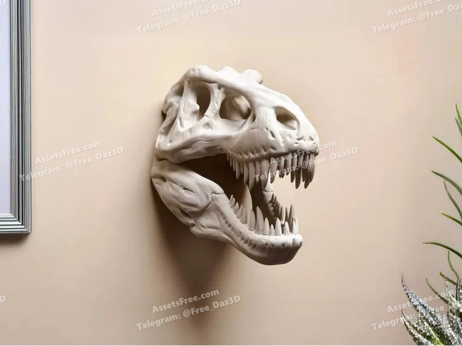 trex_head_x1_stls - 3D model for printing | AssetsFree.com