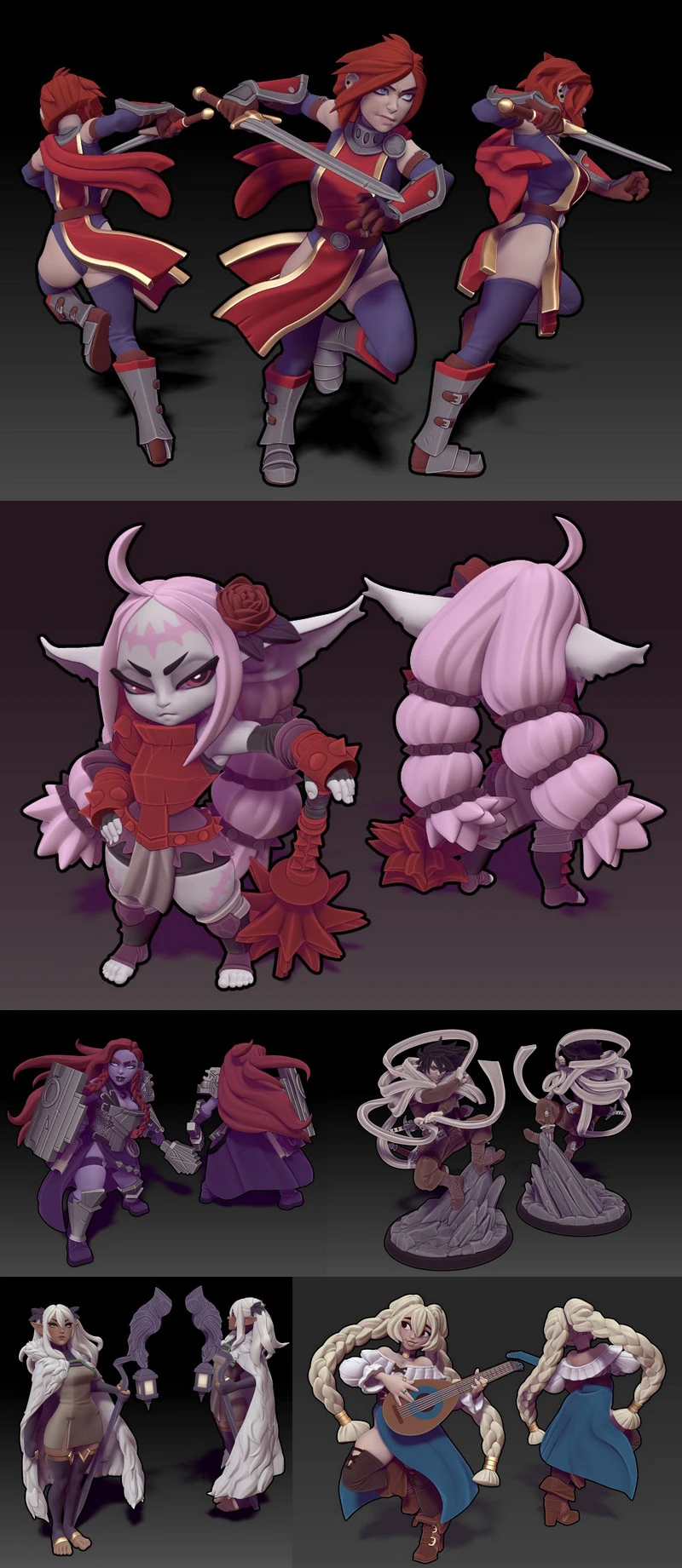 twin goddess miniatures – march 2025 - 3D model for printing | AssetsFree.com