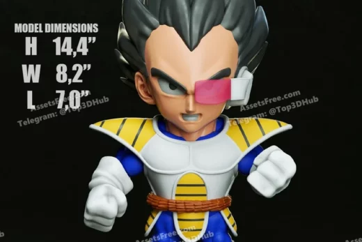 vegeta chibi - 3D model for printing | AssetsFree.com