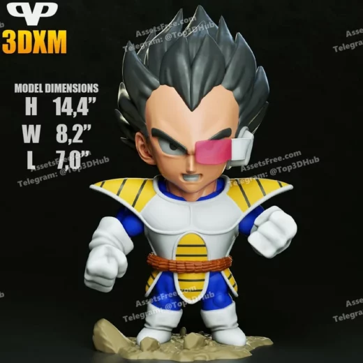 vegeta chibi - 3D model for printing | AssetsFree.com