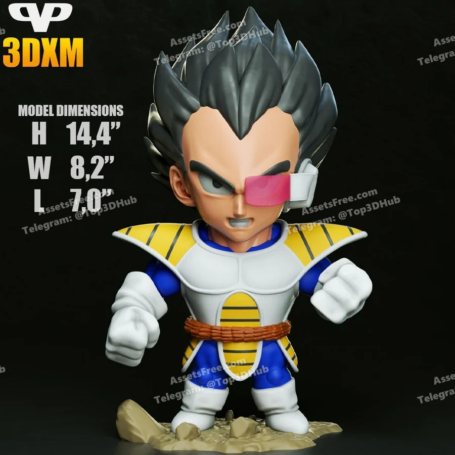 vegeta chibi - 3D model for printing | AssetsFree.com
