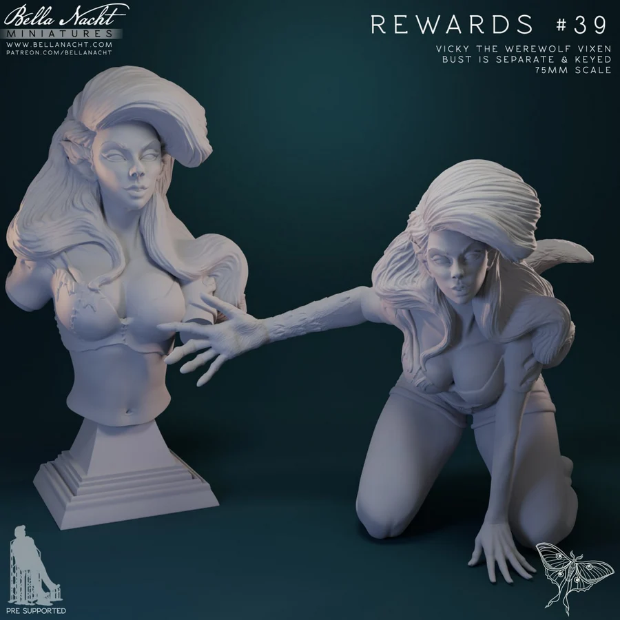 vicky the werewolf vixen by bella nacht minis – STL 3D Print Model | AssetsFree.com Vicky the Werewolf Vixen