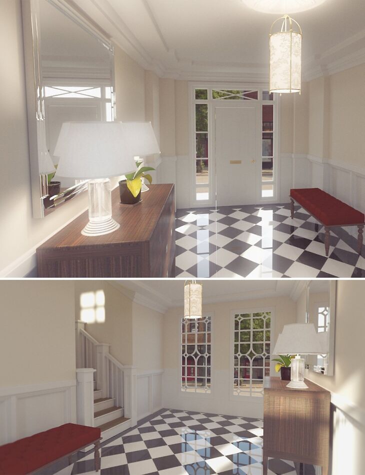 vintage hallway - 3D model for printing | AssetsFree.com