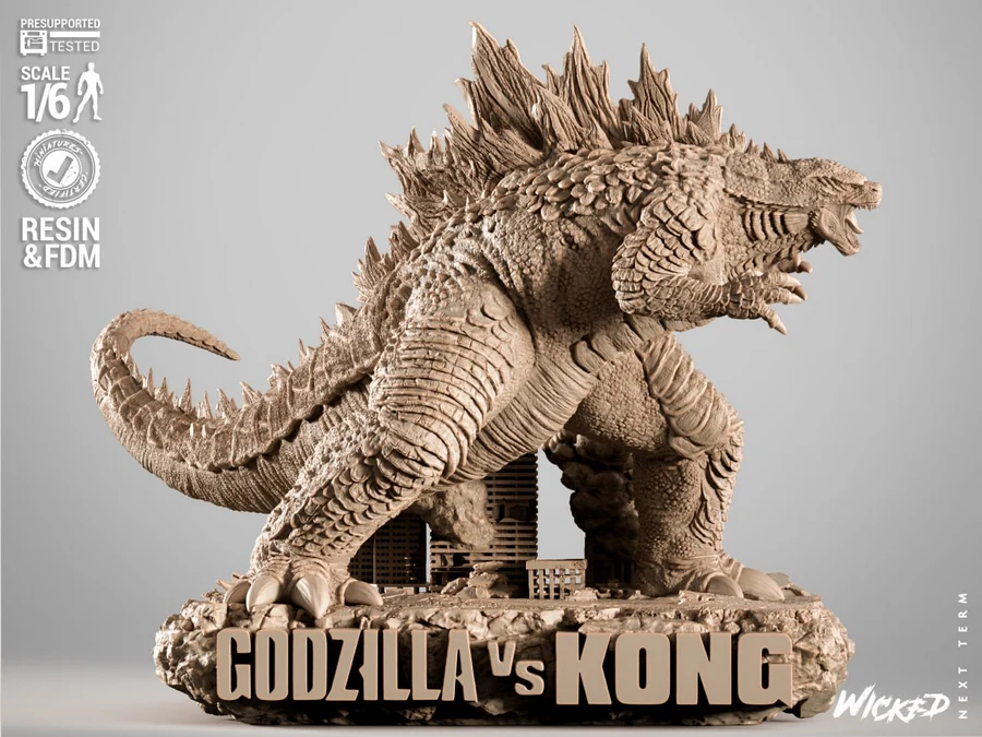 wicked – godzilla sculpture - 3D model for printing | AssetsFree.com