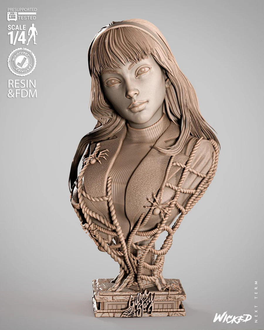 wicked gwen stacy portrait bust - 3D model for printing | AssetsFree.com