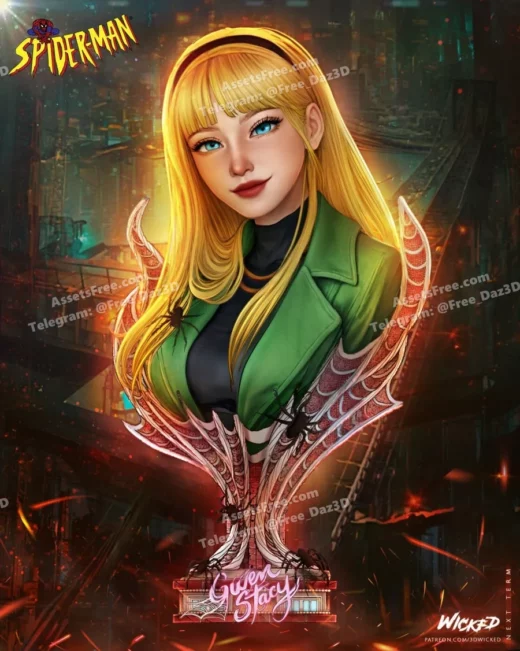 wicked – gwen stacy portrait bust - 3D model for printing | AssetsFree.com