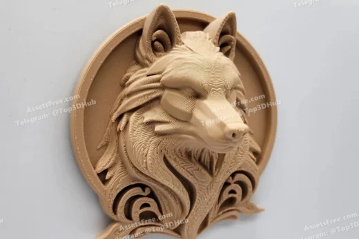 Wolf relief wall art stl