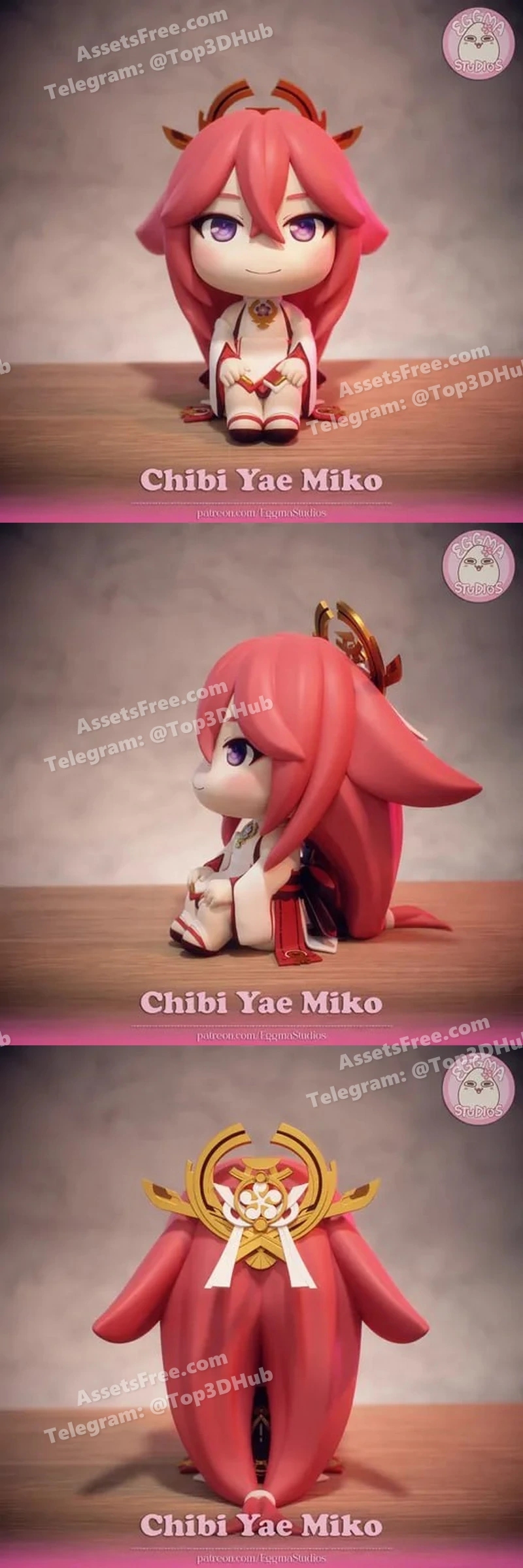 yae miko lookup stls - 3D model for printing | AssetsFree.com