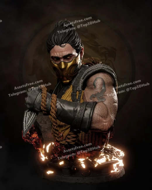 zez studios – scorpion bust - 3D model for printing | AssetsFree.com