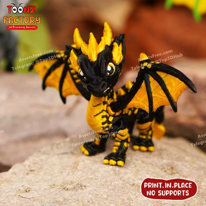 64d6108e1780f print in place cute flexi western dragon articulated