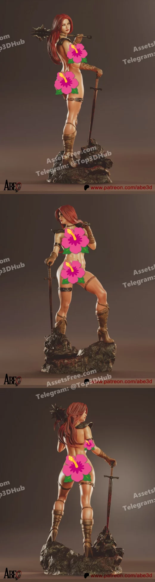 Abe3d marvel red sonja (nsfw parts)