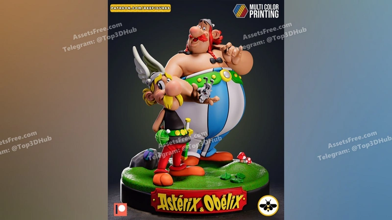 Asterix & Obelix – STL 3D Print Model | AssetsFree.com Asterix & obelix