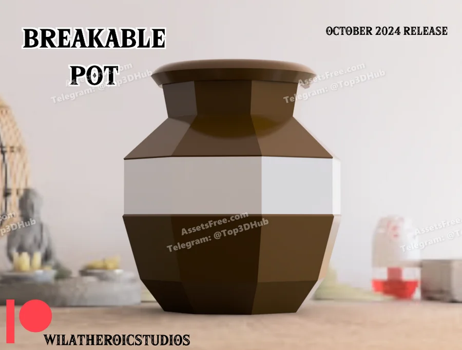 Breakable Pot – STL 3D Print Model | AssetsFree.com Breakable pot