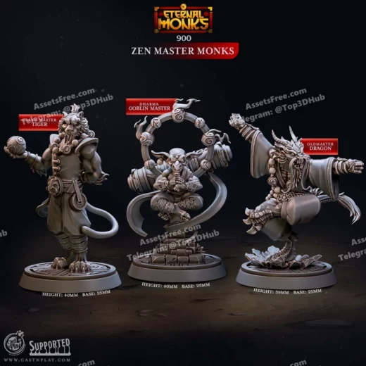 Cast n play zen master monks