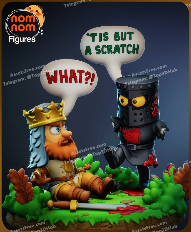 Chibi The Black Knight – Monty Python and the Holy Grail – STL 3D Print Model | AssetsFree.com Chibi the black knight monty python and the holy grail