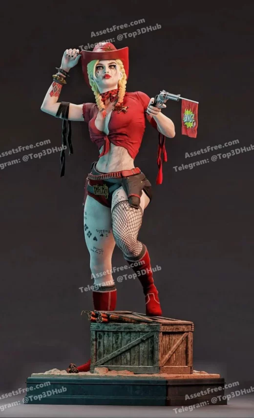 Cowgirl harley quinn — 3d print model stl