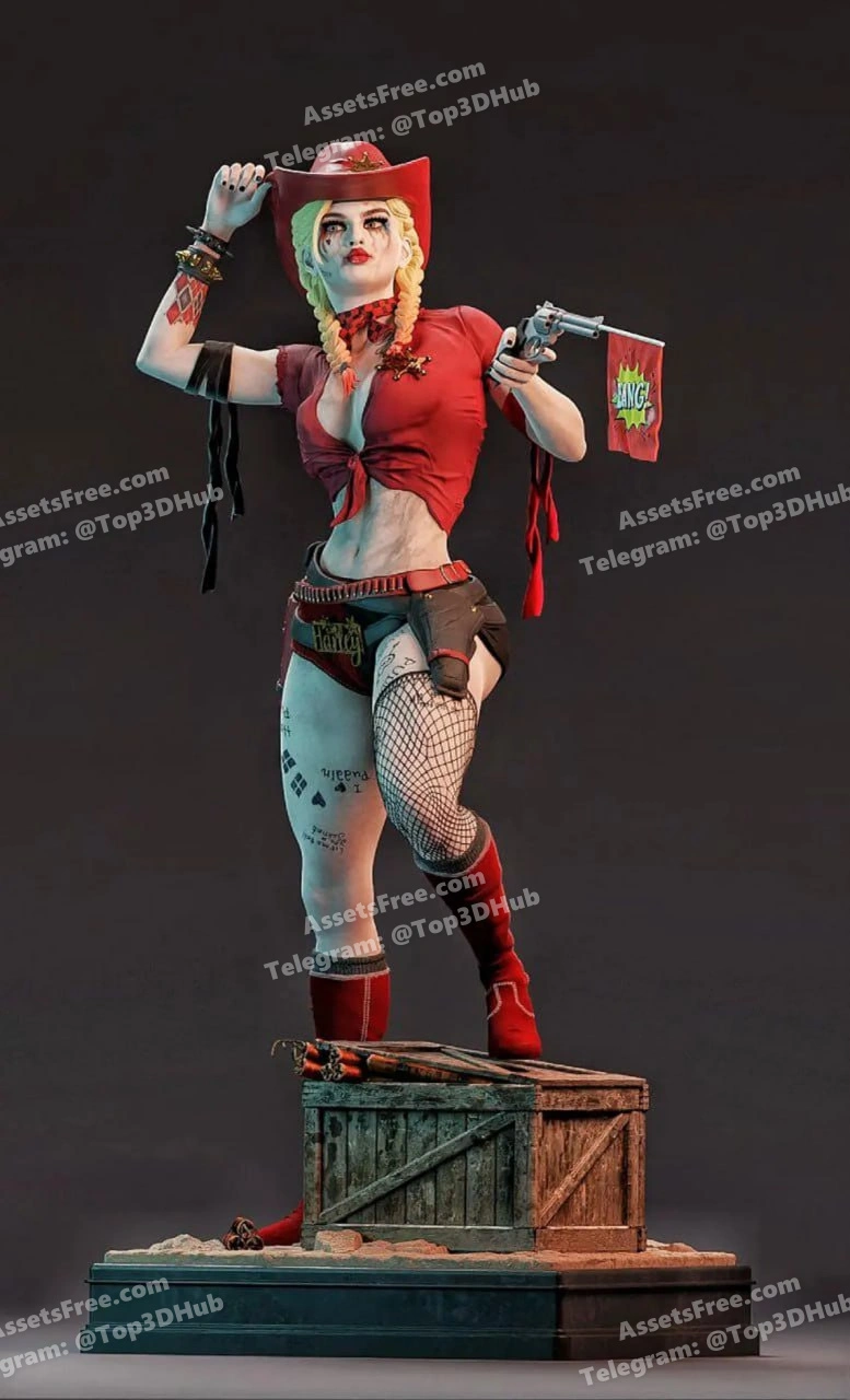 Cowgirl harley quinn — 3d print model stl