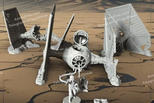 Crashed imperial starfighters