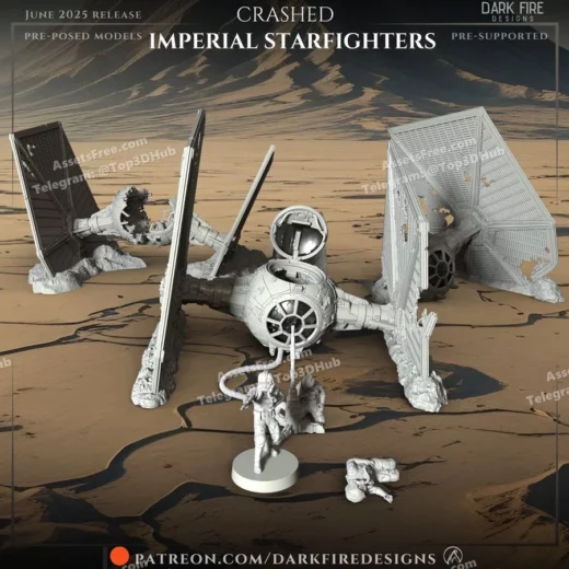 Crashed imperial starfighters