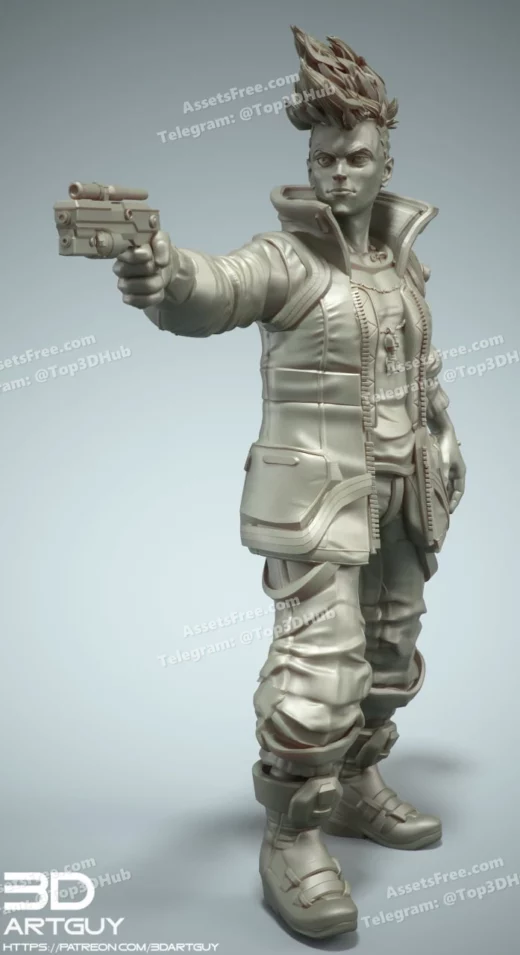 Cyberpunkmercenary shootingpose