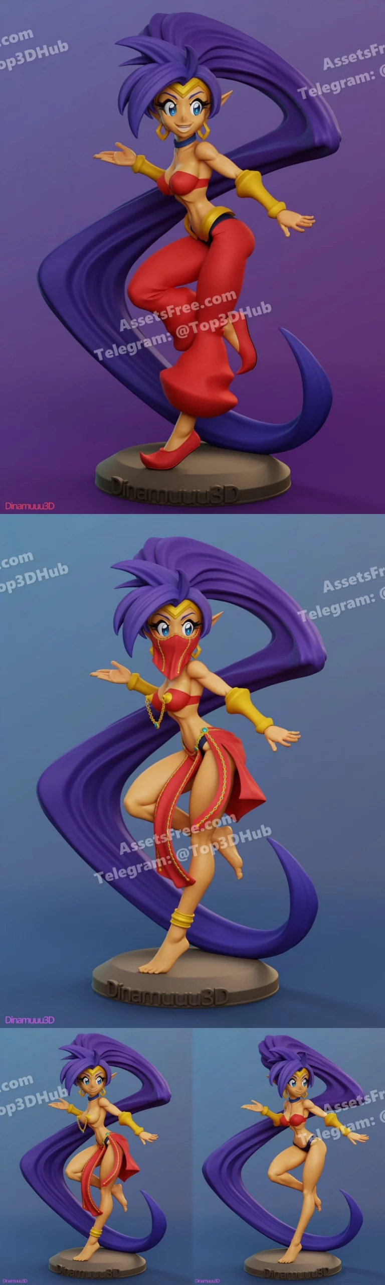 Dinamuuu3d – shantae – STL 3D Print Model | AssetsFree.com Dinamuuu3d shantae