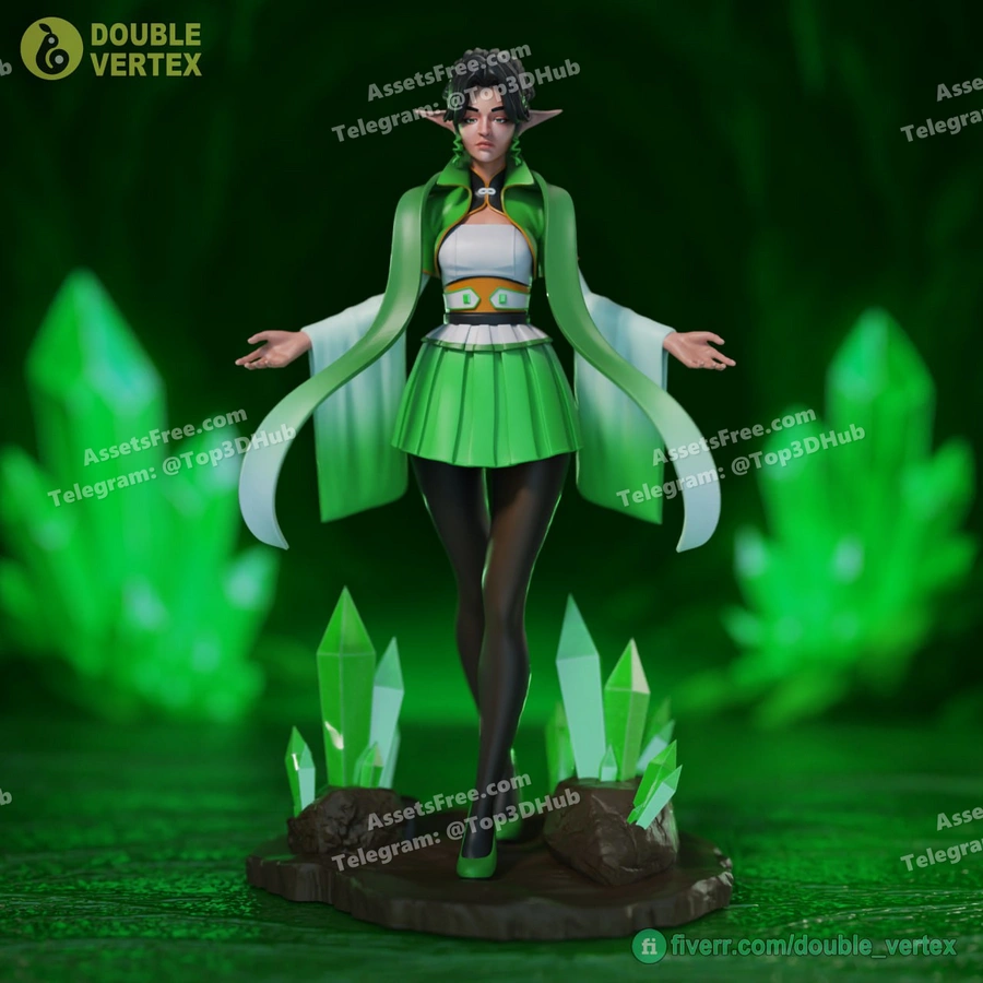 Emelard elf by double vertex