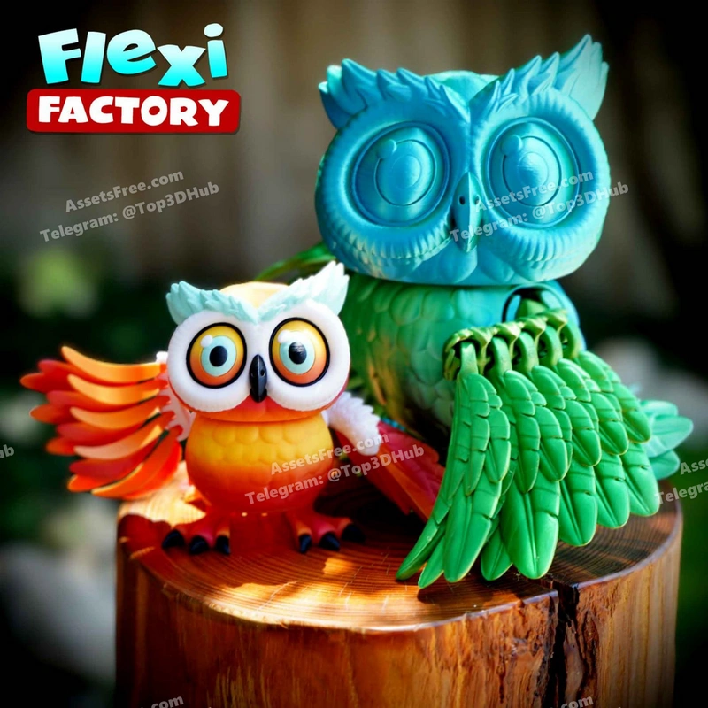 Flexi Factory Owl_ – STL 3D Print Model | AssetsFree.com Flexi factory owl